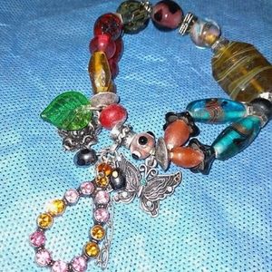 Glass beaded chram bracelet